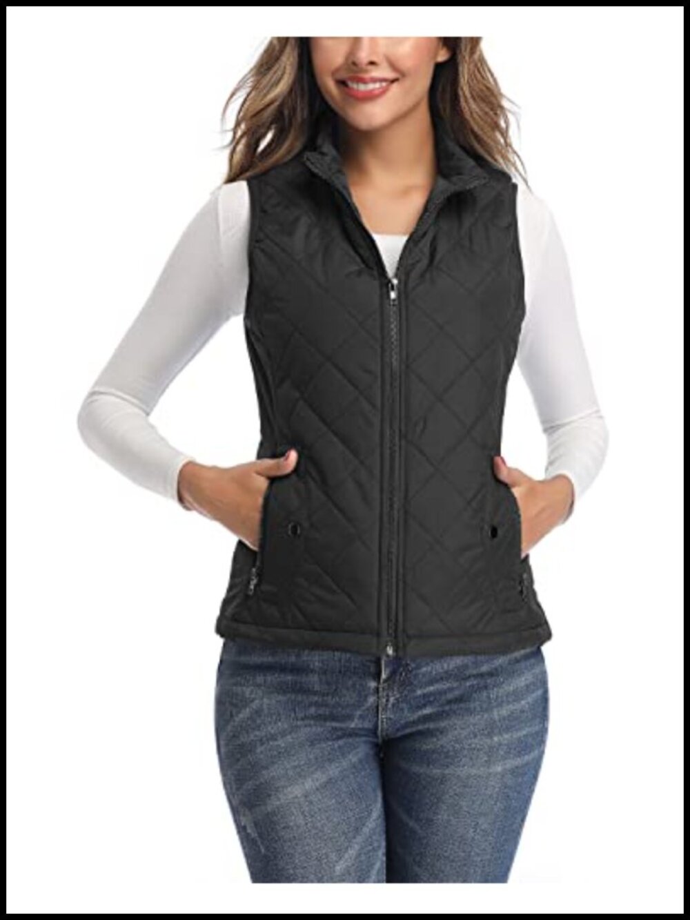 Quilted Puffer Vest Lightweight Packable Women's Gilet Layer